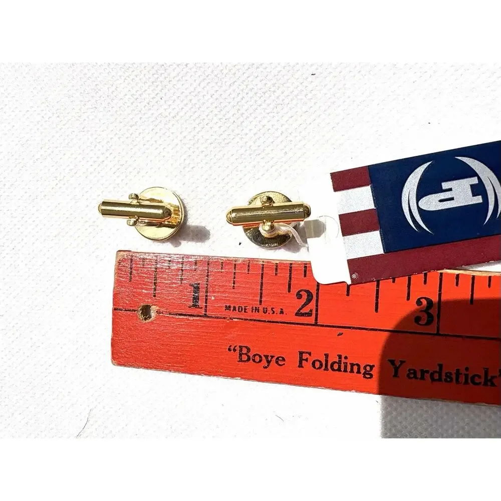 Vintage Phat Farm Gold Tone Logo Cufflinks Crystal Accent Hip Hop Y2K Nwt